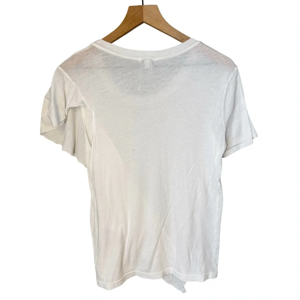NWOT Splendid Vintage Whisper Asymmetrical Ruffle White Short Sleeve Top Sz S